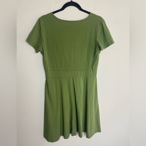 Msbasic Army Green Aline Faux Wrap Mini Dress - Picture 2 of 7